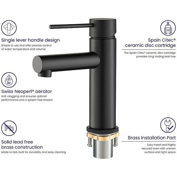 Смеситель для раковины Timo Saona 2361/03F, черный - фото 4