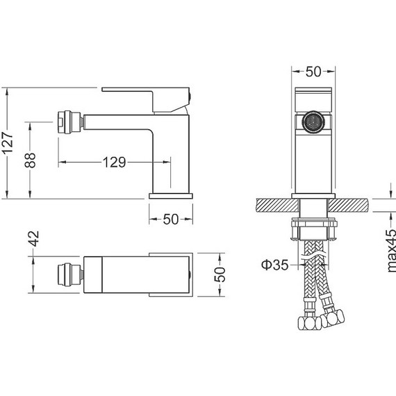 Смеситель для биде Timo Selene 2062/03F, черный - фото 2