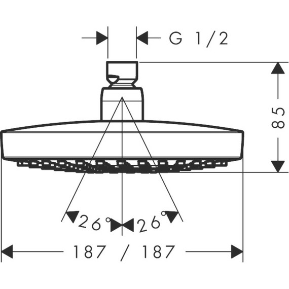 Верхний душ Hansgrohe Croma Select E 180 2jet 26524400, белый/хром - фото 3