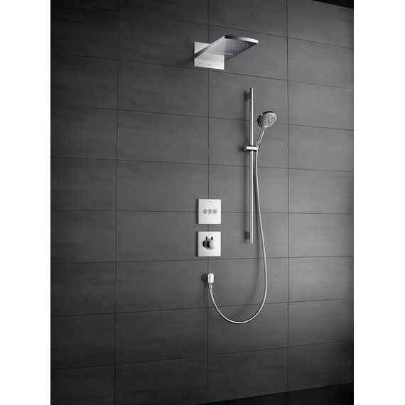 Верхний душ Hansgrohe Raindance Rainfall 180 2jet 28433400, латунь, белый/хром - фото 2