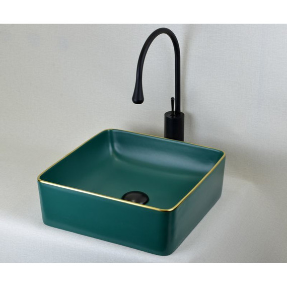 Раковина-чаша Bronze de Luxe 40 см 1063, зеленый/золото - фото 5