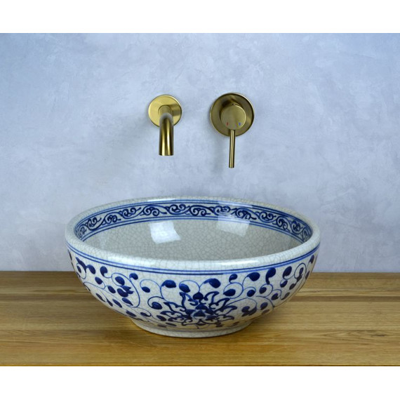 Раковина-чаша Bronze de Luxe Melody 40 см 2241, синий/искусственное состаривание - фото 5