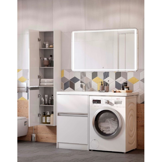 Тумба напольная с раковиной-столешницей Акватон Лондри 120 см 1A2359K1LH010 (раковина слева) - фото 8