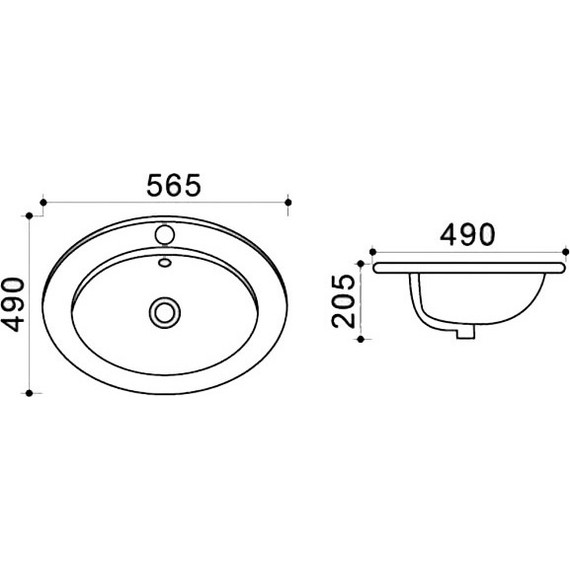 Раковина врезная на столешницу Azario Trend 56 см AZ-T808 - фото 3