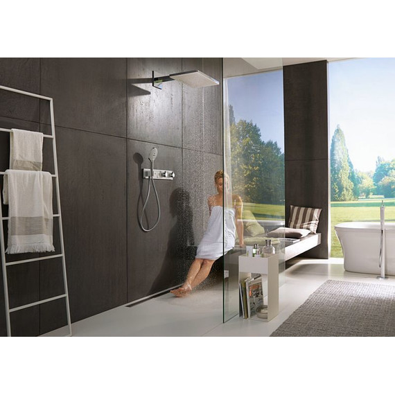 Верхний душ Hansgrohe Rainmaker Select 460 3jet 24007400, латунь/стекло, белый/хром - фото 6