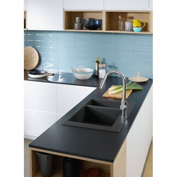 Кухонная мойка Hansgrohe S51 S510-F635 43315170, чёрный графит - фото 5