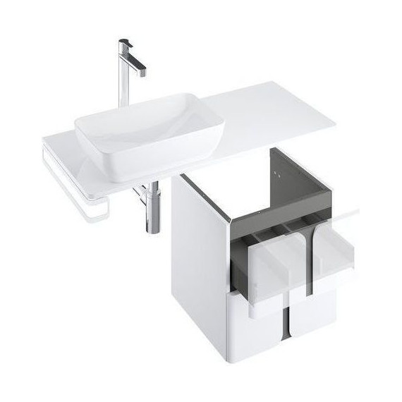 Тумба подвесная со столешницей Ravak Balance 1200 X000001367 (тумба SD Balance 600), белый/графит - фото 4