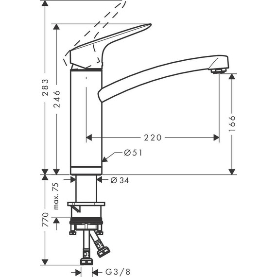 Смеситель для кухни Hansgrohe Logis M31 71833000 - фото 5