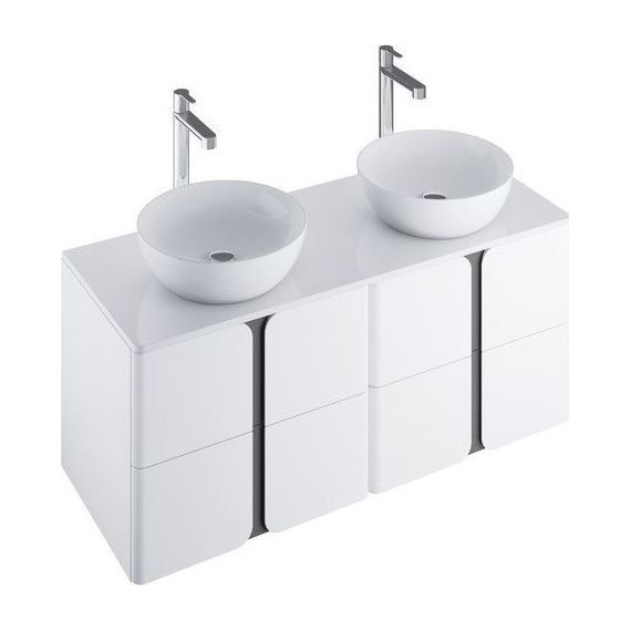 Тумбы подвесные со столешницей Ravak Balance 1200 X000001367 (2 тумбы SD Balance 600), белый/графит - фото 
