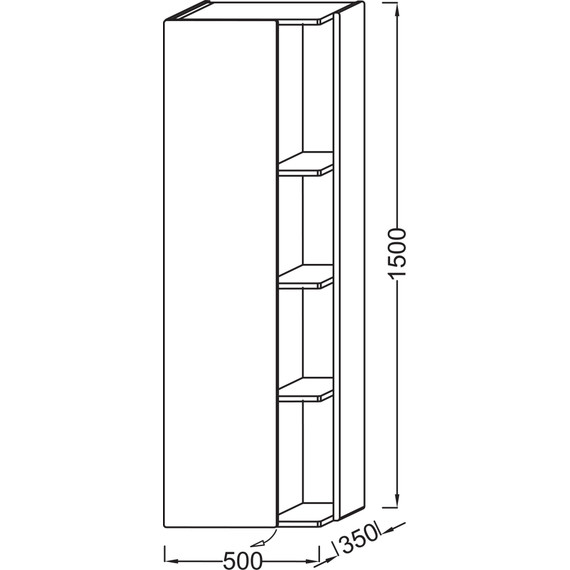 Пенал подвесной Jacob Delafon Terrace 50 см L EB1179G-G1C, белый/дерево - фото 4