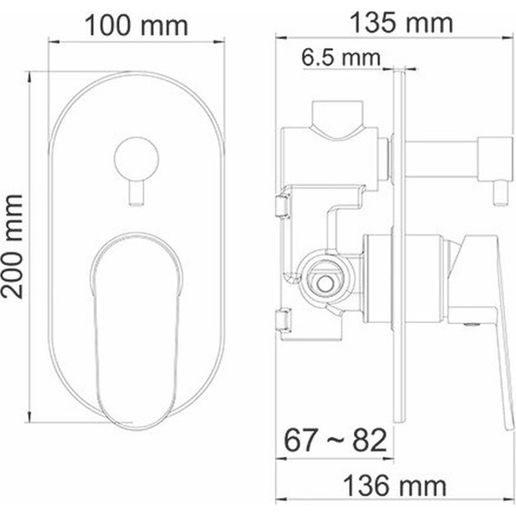 Смеситель для ванны WasserKraft Donau 5341 - фото 3