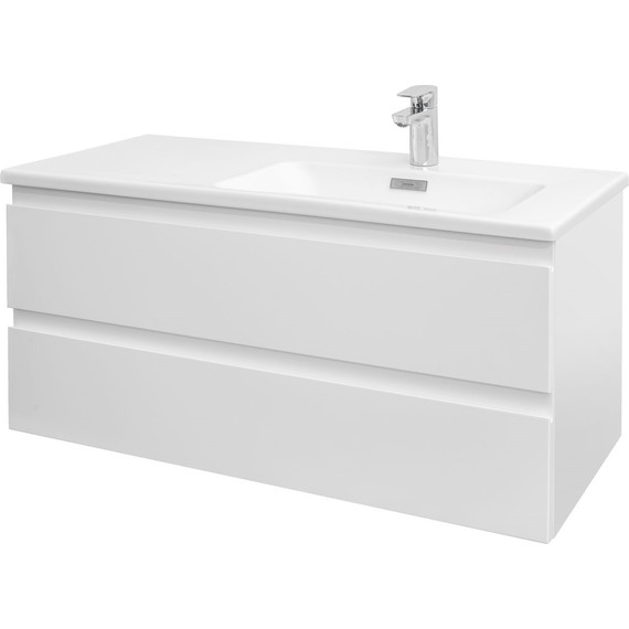 Тумба подвесная с раковиной Jacob Delafon Madeleine 100 см R EB2055-J51, белый матовый - фото 