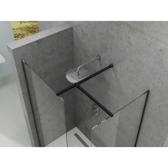 Душевое ограждение Ravak Walk-In Wall+Walk-In Wall 90х70 см (стекло 8 мм), чёрный/прозрачное - фото 3