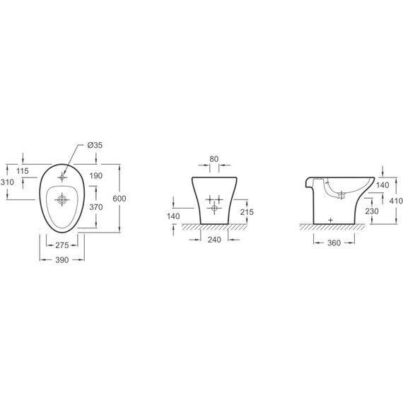 Биде напольное Jacob Delafon Nouvelle Vague EBD0002-00 - фото 2