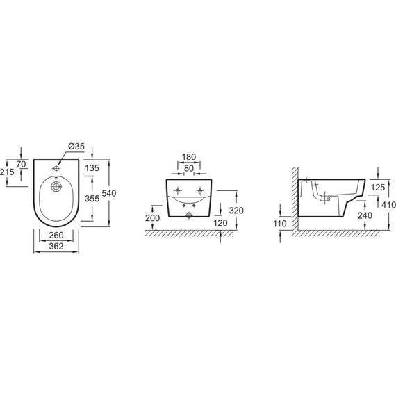 Биде подвесное Jacob Delafon Odeon Rive Gauche EMG0002-00 - фото 4