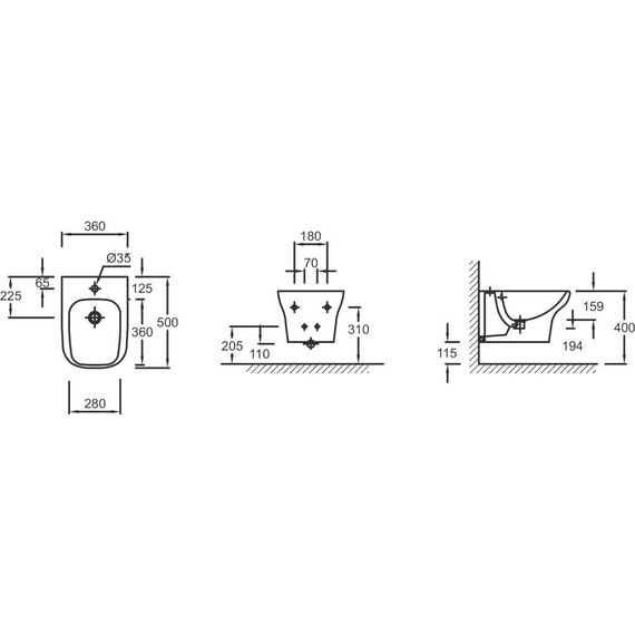 Биде подвесное Jacob Delafon Vox EME0002-00 - фото 3