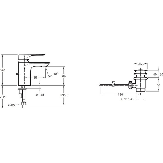 Смеситель для раковины Jacob Delafon Aleo+ E72312-CP - фото 9