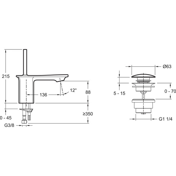 Смеситель для раковины Jacob Delafon Stance E14760-CP - фото 12
