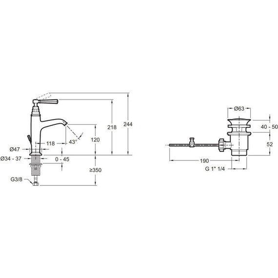Смеситель для раковины Jacob Delafon Cleo 1889 E24307-CP - фото 6