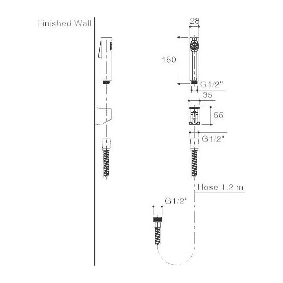 Гигиенический душ Jacob Delafon Cuff E98100-CP - фото 2
