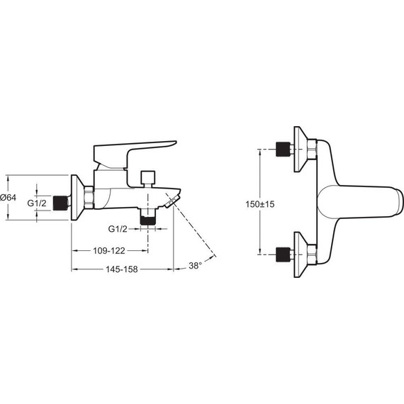 Смеситель для ванны Jacob Delafon Oscar E29844-CP - фото 3