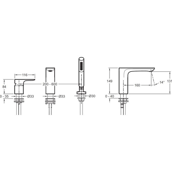 Смеситель для ванны Jacob Delafon Aleo E72292-CP - фото 2