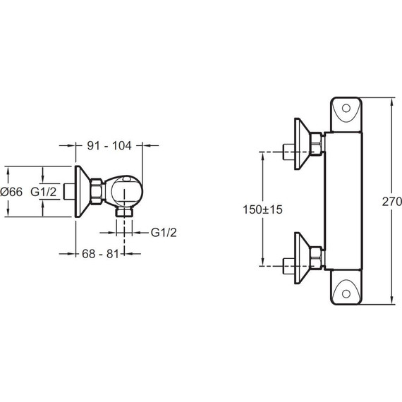 Смеситель для душа с термостатом Jacob Delafon Robust E75771-CP - фото 2