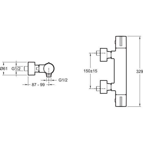 Смеситель для душа с термостатом Jacob Delafon Toobi E8991-CP - фото 3