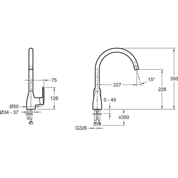 Смеситель для кухни Jacob Delafon Kumin E99477-CP - фото 3