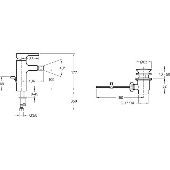 Смеситель для биде Jacob Delafon Strayt E98338-CP - фото 3