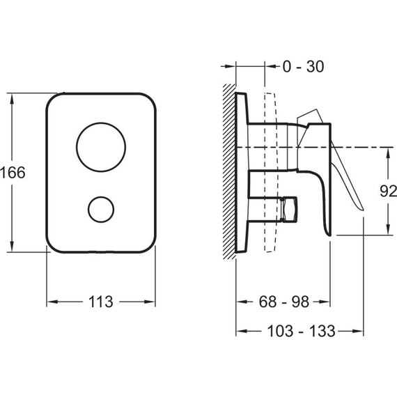 Смеситель для ванны Jacob Delafon Aleo E98717-CP - фото 2
