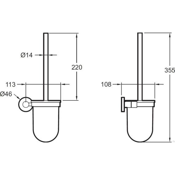 Ёршик для унитаза Jacob Delafon Eo E77830-CP - фото 2