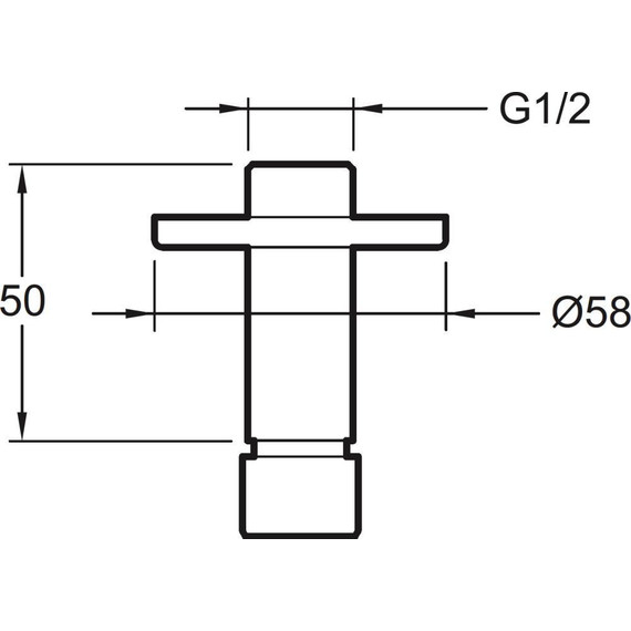 Кронштейн потолочный для верхнего душа Jacob Delafon Eo 50 мм E889-CP - фото 2