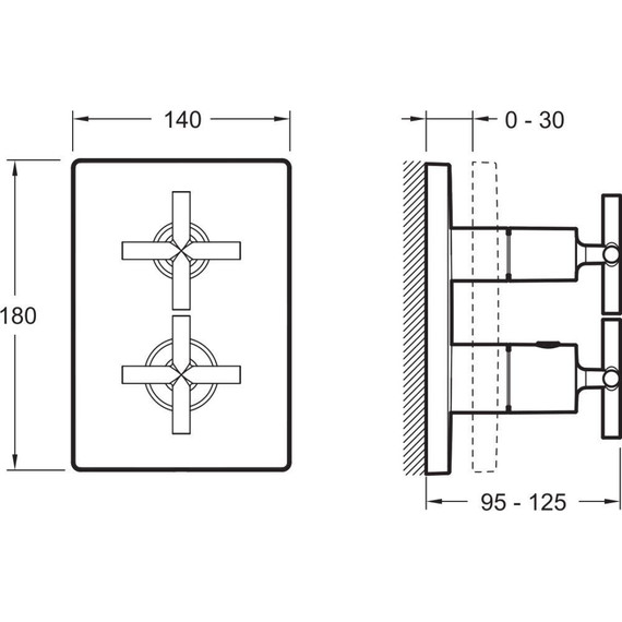 Смеситель для ванны с термостатом Jacob Delafon Modulo E75395-CP - фото 3