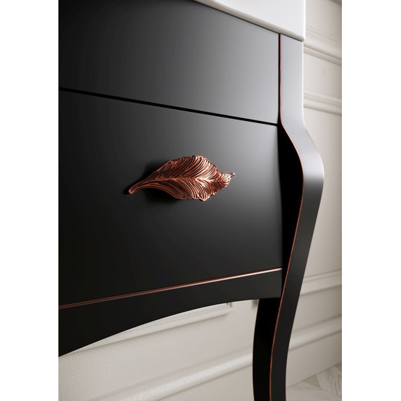 Тумба напольная с раковиной Aqwella Clarberg Borgia 110 см BOR0111BLK, черный матовый/патина медь - фото 5