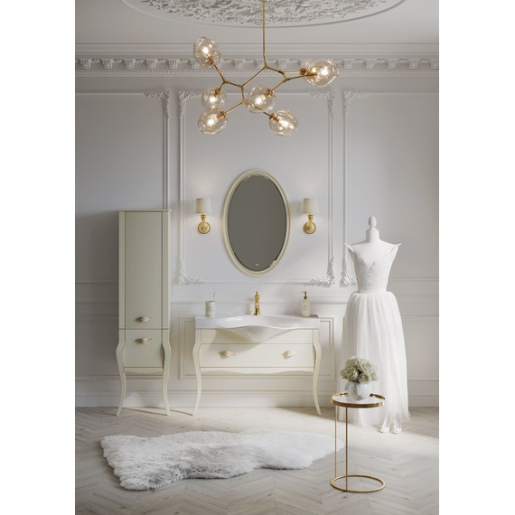 Тумба напольная с раковиной Aqwella Clarberg Borgia 110 см BOR0111BG, слоновая кость/патина золото - фото 2