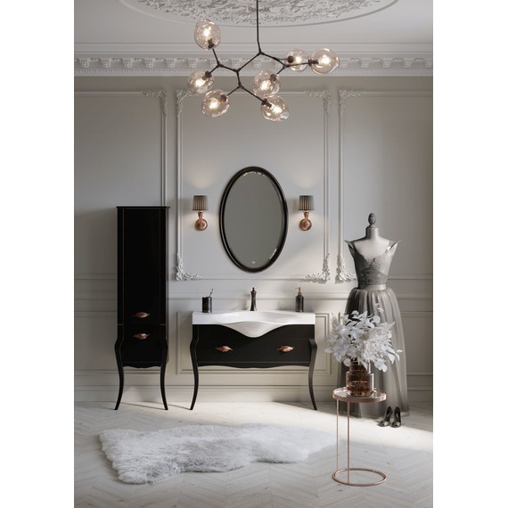 Пенал напольный Aqwella Clarberg Borgia 48 см BOR0548BLK, универсальный, черный матовый/патина медь - фото 2