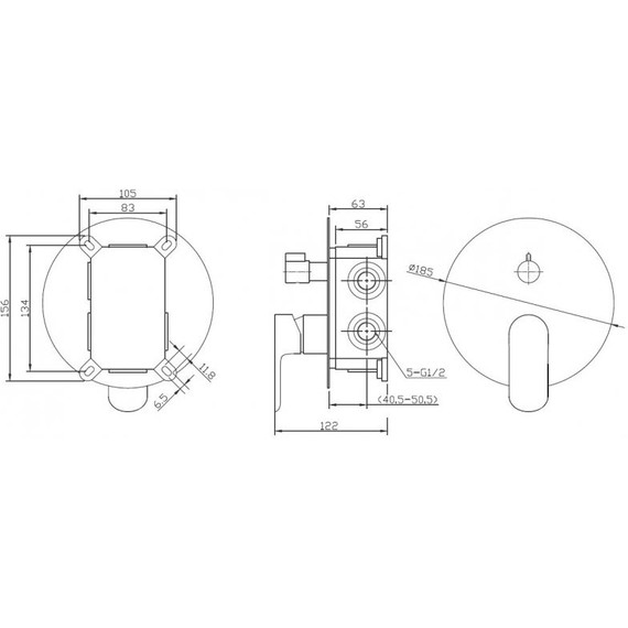 Смеситель для ванны BelBagno Ancona-VDI-CRM - фото 2