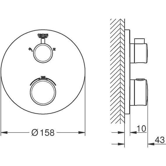 Смеситель для душа с термостатом Grohe Grohtherm 24076000 - фото 8