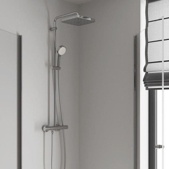 Душевая стойка с термостатом Grohe Tempesta Cosmopolitan System 250 Cube 26689000 - фото 8
