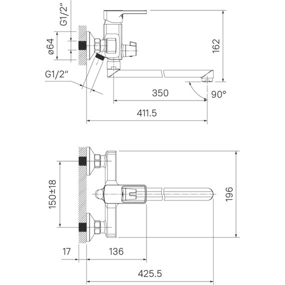 Смеситель для ванны Iddis Bild BILSB00i10WA - фото 4