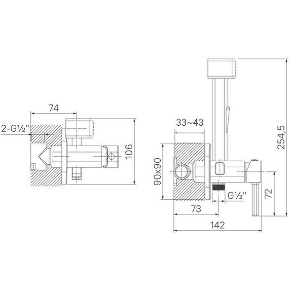 Набор для гигиенического душа Iddis Spring 004BLS0i08, чёрный матовый - фото 4