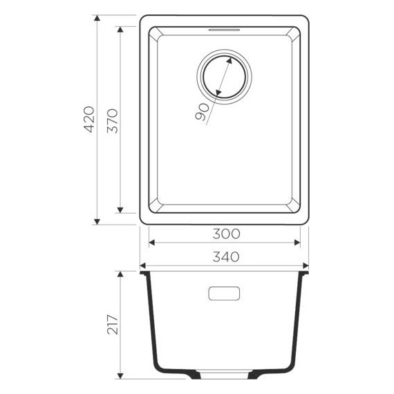 Кухонная мойка Omoikiri Kata 34-U-BE 4993380, ваниль, Цвет производителя: ваниль - фото 2