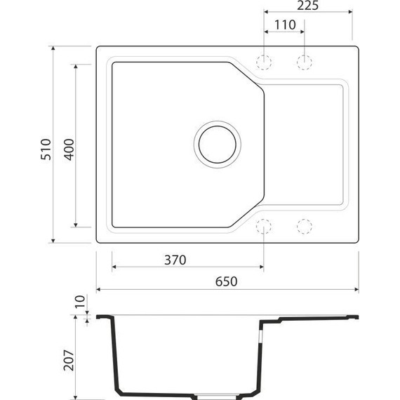 Кухонная мойка Omoikiri Yonaka 65-GR 4993346, leningrad grey, Цвет производителя: Leningrad Grey - фото 2