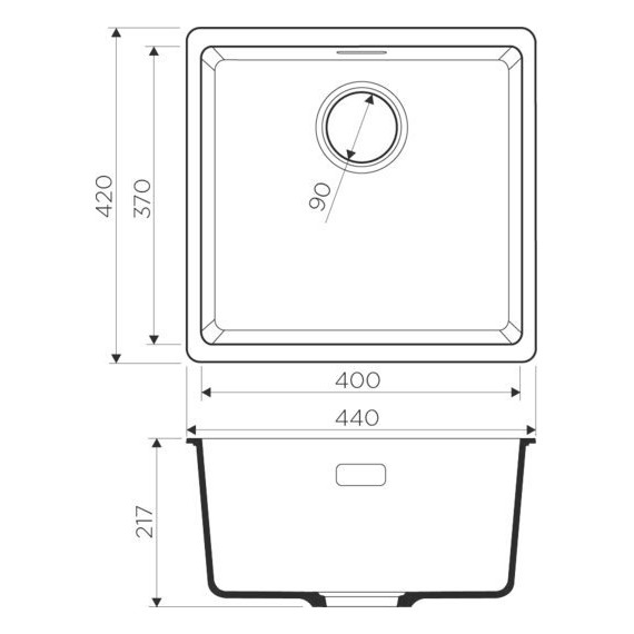 Кухонная мойка Omoikiri Kata 44-U-PA 4993400, пастила, Цвет производителя: пастила - фото 4