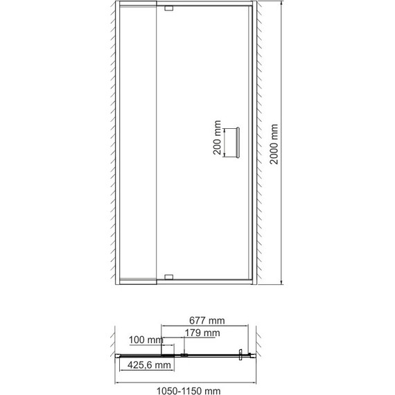 Душевая дверь WasserKraft Berkel 110 см 48P13, хром/прозрачное - фото 4