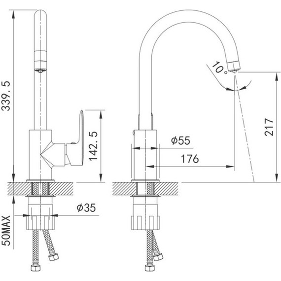 Смеситель для кухни Iddis Cuba CUBBNFJi05, сатин - фото 5