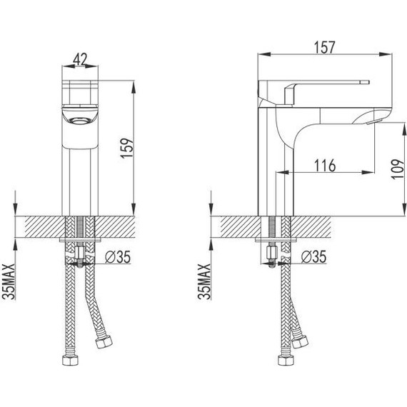 Смеситель для раковины Iddis Slide SLIBL00i01, черный матовый - фото 7
