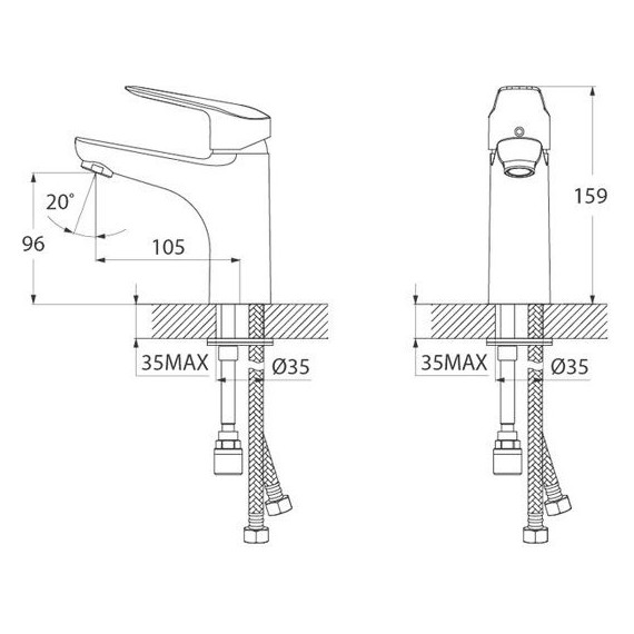 Смеситель для раковины с лейкой для биде Iddis Torr TORSB00i08 - фото 10