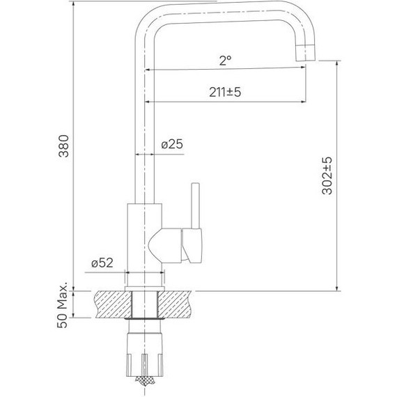Смеситель для кухни Iddis Kitchen K05STL0i05, цвет нержавеющая сталь - фото 4